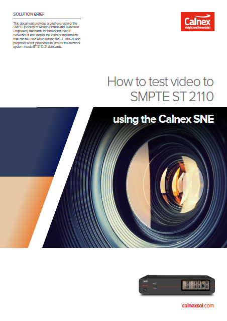 How to test video to SMPTE ST 2110 primer front cover